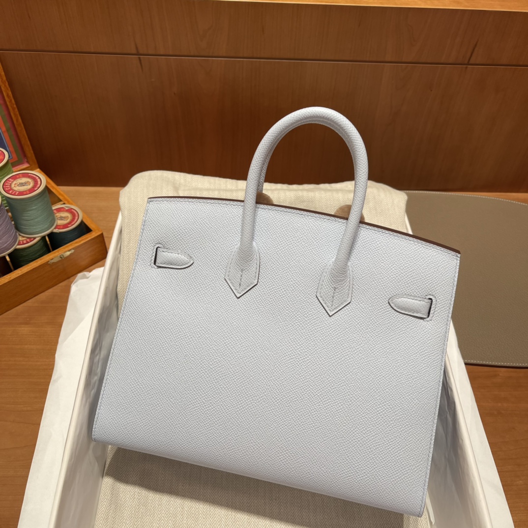 에르메스 버킨백25 포그블루 은장 앱송